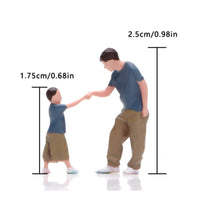 Father and Son Figurines Smooth Finish Hand Painted Resin Figure