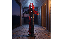 Indoor Clown Ghost Prop Covered Outdoor Halloween Clown Decoration Scary Standing Ghost with Poseable Arms Terrifying for Entryway