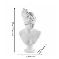 Resin Bust Figurine Handcrafted Look Deity Bust Minimalist Art Display Sculpture for Art Classroom
