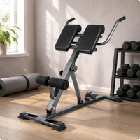Foldable Roman Chair Black Metal Frame Roman Chair Stabilizing End End Supports Hyperextension Bench
