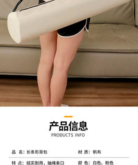 大容量帆布长条形背包外出帐篷防潮垫长筒收纳袋斜跨抽绳束口袋子.