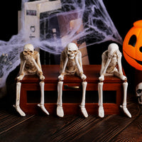 Halloween Skeleton Resin Figurine Set - Hear No Evil, See No Evil, Speak No Evil