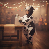 Inflatable Cow Costume Easy to Wear Cow Inflatable Suit Lightweight for Cosplay