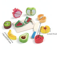 Pretend Play Culinary Items with Cutting Board Educational Culinary Play Props Cutting Interactive Display Fruit and Veggie Toy Set