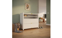 Steel Shoe Storage Cabinet Space Saving Tipping Bucket Footwear Storage Unit Adjustable Shelves for Hallway