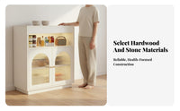 Multifunctional Partition Cabinet Featuring Modern Kitchen Island Cabinet Extendable Bar Table Closed Storage Open Shelves Suitable for Adults Apartment Dwellers Small Areas