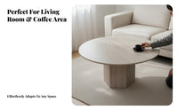 Sintered Stone Top Round Pedestal Table Modern Minimalist Design Pedestal Coffee Table French-Inspired Household Furniture Small Apartment suitable for for residents, Interior Designers, Families with Children, Living Room, Lounge Area, Office