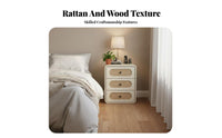 Nightstand with Drawers Space-Saving Household Storage Water-Resistant Surface