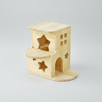 Multi-Layer Wooden Hideout Easy to Clean Double Layer Pet House Gnaw-Safe Safe