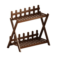 Solid Wood Plant Stand Indoor Outdoor Floor Display Rack for Balcony Living Room