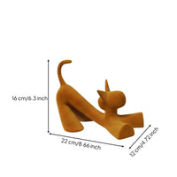 Cat Figurine Flocked Cat Statue Minimalist Tabletop Ornament for Living Room