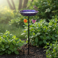 Metal Bird Bath Outdoor Garden Decor Weather-Resistant for Yard