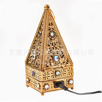 Plug-in Middle Eastern Incense Burner, Metal, Ornate Design, EU Plug