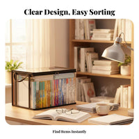 Transparent Book Tote debris-resistantguard Organizer Bag closure for Office Workers