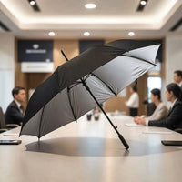 Waterproof Umbrella with Silver Coating Rainproof Long-Handled Umbrella Sturdy Automatic Opening for Business Professionals
