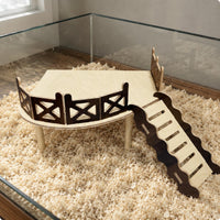 Wooden Hamster House Easy to Clean Hamster Elevated Shelter Ventilated Small Pet Enclosure for Cage
