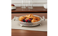 Decorative Fruit Basket European Style Oval Silver Platter with Handles Luxury Quality Home Decor for Living Room, Party