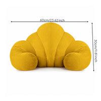 Supportive Arc-shapedShaped Back Cushion Ribbed Backrest with Side Bolsters Soft Support Pillow Cushiony for Readers, Sofa, Dorm Rooms