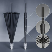 Storm-Resistant Umbrella with 24 Ribs Waterproof Auto Open Umbrella Water Repellent Windproof for Commuters, Travelers, Commute, Travel