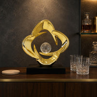 Abstract Resin Sculpture Glossy Finish Modern Abstract Desk Sculpture Compact Size Loop Decor Statue for Entryway