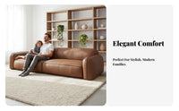 Multi-Seater Settee Genuine Leather Living Room Furniture Italian design Sofa Set for Apartment Dwellers, Homeowners, Lounge Area, Small Spaces, Office