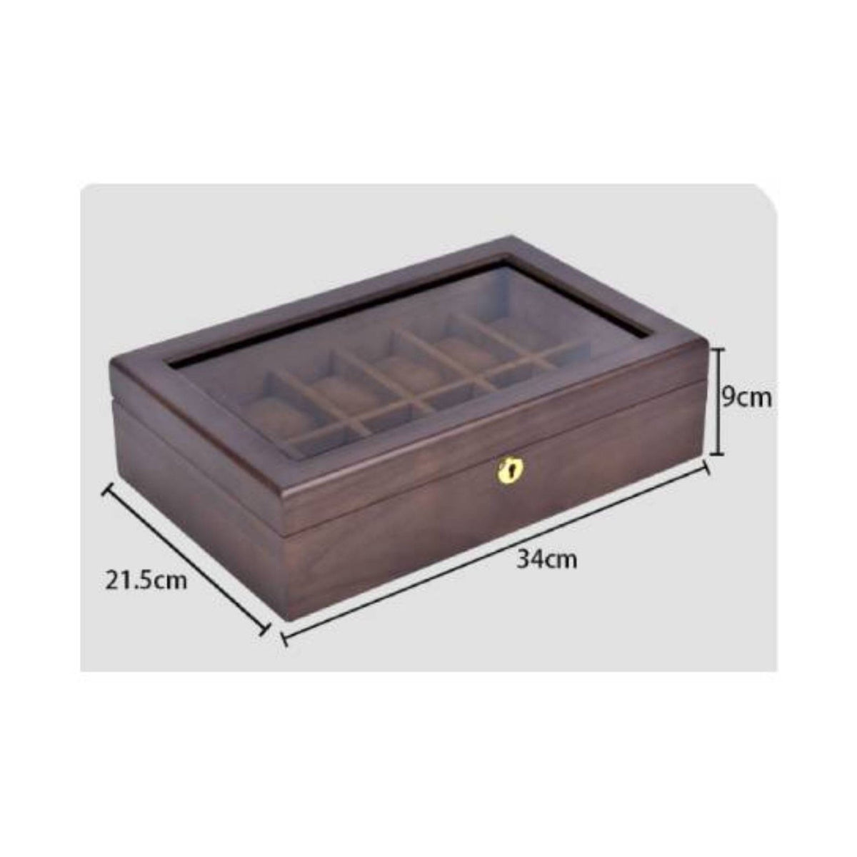 Wooden Watch Box Lacquered Finish Lockable Watch Box Dust Protection