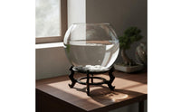 Round Glass Fishbowl High Clearness Desktop Aquatic Pets Bowl Multi-Functional Round Glass Fish Bowl for Beginners, Living Room, Office