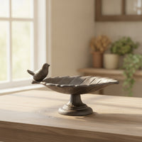 Cast Metal Avian Feeder Sturdy Leaf Bird Feeder Outdoor for Garden, Patio