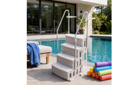 Freestanding Pool Stairs Non-Slip Pool Stair Unit Yard Equipment