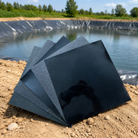 HDPE Geomembrane Pond Liner, Waterproof Sealing Membrane for Aquaculture, Black Liner 2-7m Width, Robust Sealing