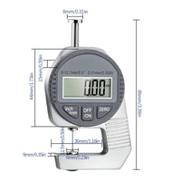 Mini Digital Thickness Gauge Reference Point Reset-Clear Digital Thickness Gauge