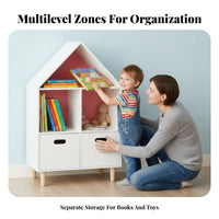 Youngsters' Suspended Book Organizer with Bins Includes Drawers Children's Room Furniture Multi-Functional Design