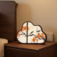 New Chinese Style Folding Table Screen with Flower and Bird Design