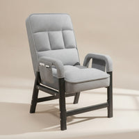 Padded Lounge Chair with Adjustable Backrest Metal-Frame Chair with High Backrest Comfortable Comfy for Gamers, Home Office