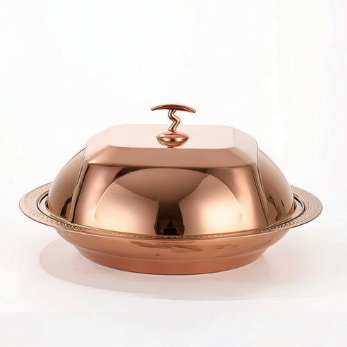 Serving Tray with Dome Lid Mirror Polished Cloche Easy-Clean for Dinner Party