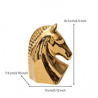Horse Head Statue Hollow Home Decor Electroplated for Desktop Display