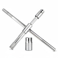 Foldable Design Cross Lug Wrench High Rotational Force 4 Way Folding Lug Wrench Heavy Duty Steel for DIY Enthusiasts, Roadside Emergency