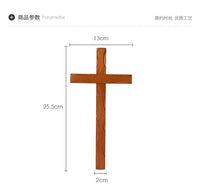 Wooden Cross Wall Hanging Decoration with Lace Edge
