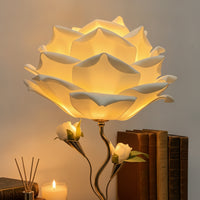 Warm Glow Lotus Lamp Tabletop Floral Lamp Decorative Ambient for Bedside, Bedroom, Desk