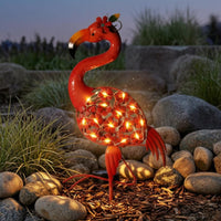 Flamingo Stake Light Openwork Design Solar Flamingo Light Water Resistant