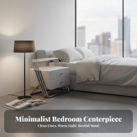 2-Tier Glass and Metal End Table adaptable Use Nightstand Easy Assembly