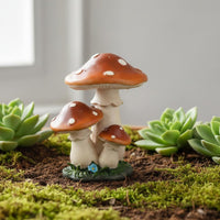 Resin Toadstool Statue Realistic Design Fairy Garden Toadstool Vibrant Colors