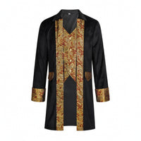 Court Coat with Brocade Panels Gold Trimmed Pirate Coat Costume Authentic Medieval Pirate Jacket for Actors