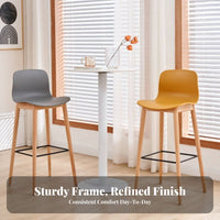 Molded Seat High Stool Nordic Barstool Chair Modern Simple Design Ergonomic Backrest for Kitchen Island, Reception Area, Pantry