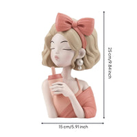 Girl Bust Figurine Lovely Resin Character Figurine Modern for Bookshelf, Teens