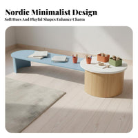 Kindergarten Furniture Set Sturdy Solid Wood Kids Table Set Child-Friendly Design Preschool Table and Chairs for Preschoolers, Parents, Daycare