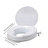 Contoured Toilet Seat Riser Easy to Clean Toilet Seat Riser with Clamp User-Friendly for Seniors, Handicapped, Home Care, Washroom
