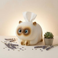 Siamese Cat Tissue Box Blue Eyes Resin Cat Tissue Box Holder Top Opening