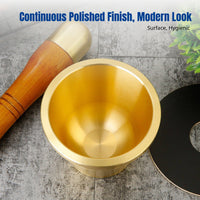 Durable Brass Medicine Mortar, Cantonese Style Pestle, Kitchen Garlic Crusher, Multi-Use Tool