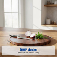 Round Ironwood Chopping Board, Microbial Resistant, Thick Durable Wood, Kitchen Cutting Board, Easy to Clean